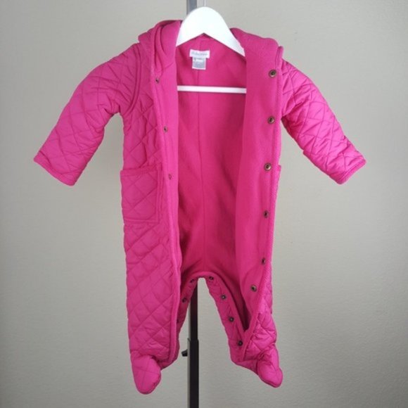 RALPH LAUREN Baby Girls Pink Quilted Snowsuit Cozy - Picture 3 of 4